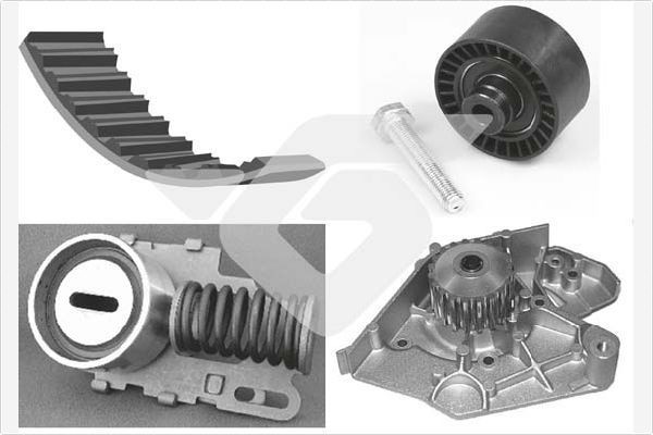 HUTCHINSON Tandremssæt med vandpumpe KH 28WP18 Tandremssæt HUTCHINSON Fiat PANDA KH 28WP18