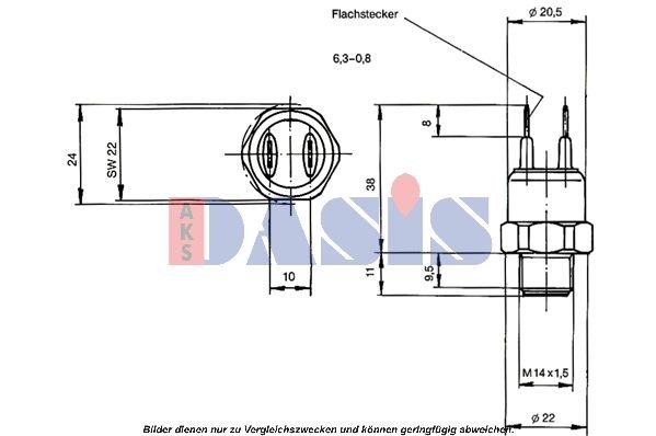 AKS DASIS Termokontakt, kylarfläkt 751054N 751054N AKS DASIS temperaturkontakt insug Seat ARONA