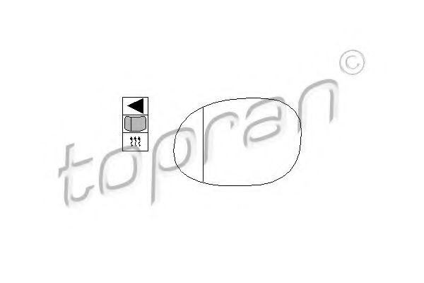 TOPRAN Spiegelglas 722 363 Spiegelglas TOPRAN PEUGEOT 722 363