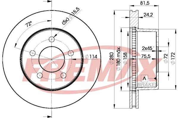 FREMAX Jarrulevy BD-5115 BD-5115 FREMAX Jarrulevyt Jeep GRAND CHEROKEE hinta