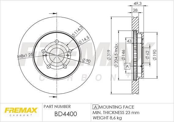 FREMAX Piduriketas BD-4400 BD-4400 Sport pidurikettad FREMAX TOYOTA URBAN CRUISER