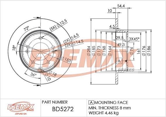 FREMAX Δισκόπλακα BD-5272 Δίσκοι φρένων FREMAX Hyundai i40 BD-5272