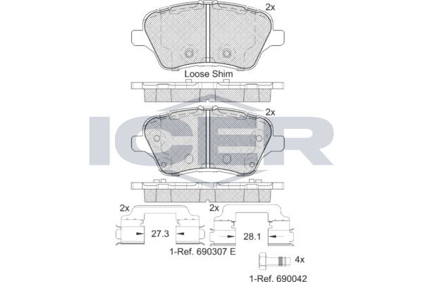 ICER Remblokken 182108 ICER Remblokset FORD 182108