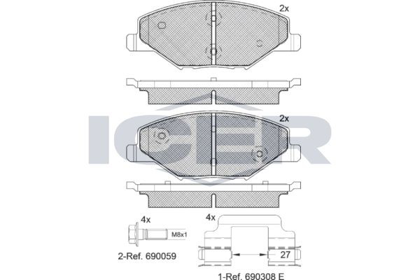 ICER Plaquettes de frein 182110 182110 Plaquette SKODA KODIAQ ICER