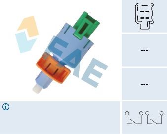 FAE Διακόπτης των φώτων φρένων 24693 FAE 24693 Διακοπτης φωτων φρενων Volvo V60 γνήσια