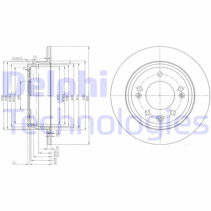DELPHI Remschijf BG4082C BG4082C Sportremschijven HYUNDAI H100 DELPHI