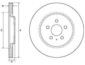 DELPHI Bremžu diski BG4643C BG4643C Bremžu diski PORSCHE BOXSTER DELPHI