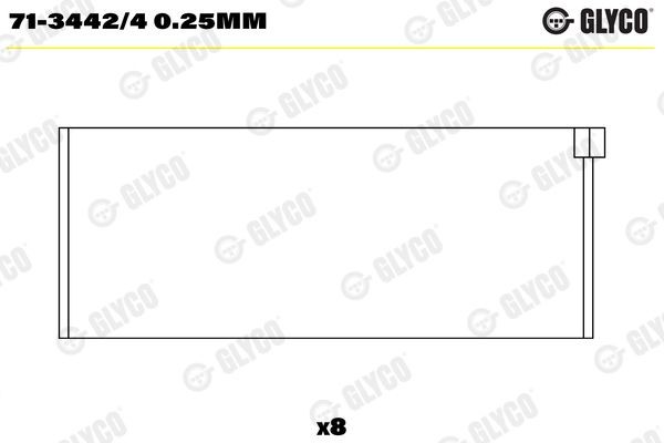 GLYCO Ojničné lożisko 71-3442/4 0.25mm Miska ojničného loziska GLYCO DUSTER 71-3442/4 0.25mm lacné