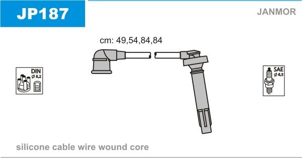 JANMOR Tændkabelsæt JP187 JANMOR JP187 Subaru Legacy 4 Stationcar Tændkabelsæt originale pris