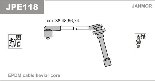 JANMOR Kit cavi candele JPE118 JANMOR JPE118 Cavi accensione Nissan Primera P10 Hatchback prezzo