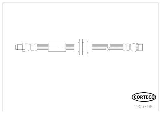 CORTECO Bremseslange 19037186 19037186 Bremseslange OPEL CORSA CORTECO