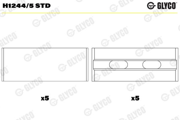 GLYCO Veivaksellager H1244/5 STD GLYCO H1244/5 STD Rammelager Toyota Land Cruiser 120 originale pris