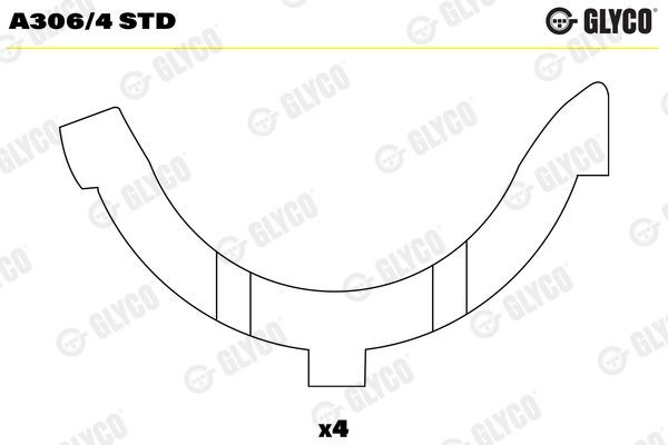 GLYCO Thrust Washer, crankshaft A306/4 STD GLYCO A306/4 STD Hiace Minibus (H50, H60, H70, H100) thrust washers price