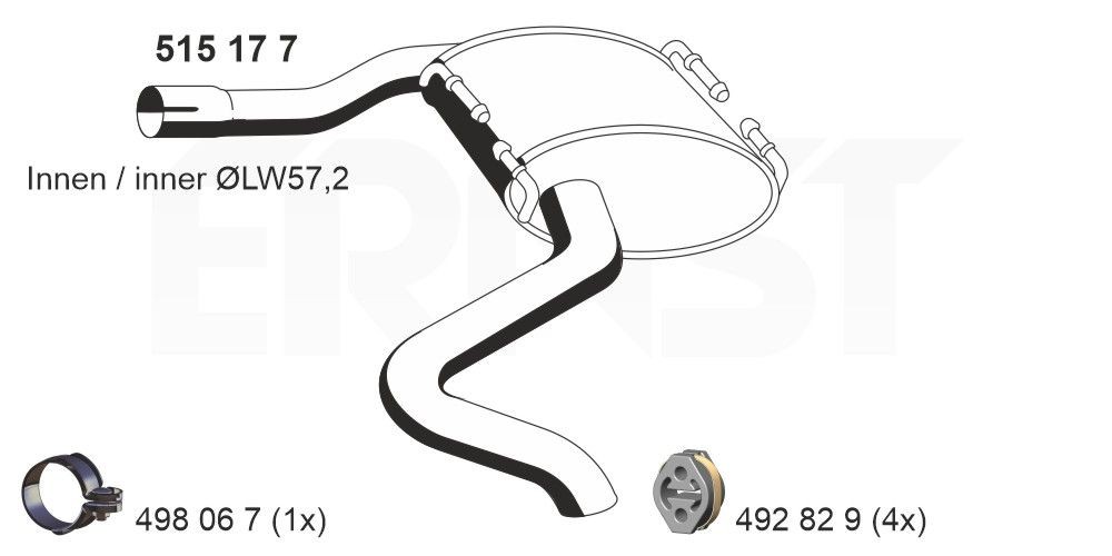 ERNST Πίσω σιλανσιέ 515177 515177 Καζανάκι FIAT MULTIPLA ERNST
