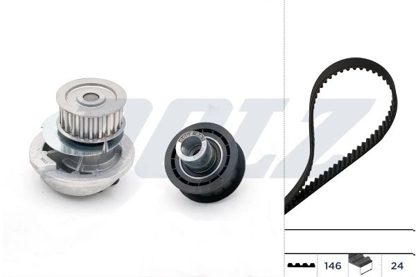 DOLZ Bomba de água + kit de correia dentada KD020 DOLZ KD020 Bomba de água + kit de correia dentada Opel Ascona C CC preço