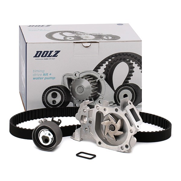 DOLZ Water pump and timing belt kit KD039 DOLZ KD039 Nissan X-Trail T31 water pump + timing belt kit replacement