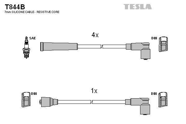 Tændkabelsæt TESLA T844B TESLA T844B: Tændkabelsæt Subaru JUSTY 2003