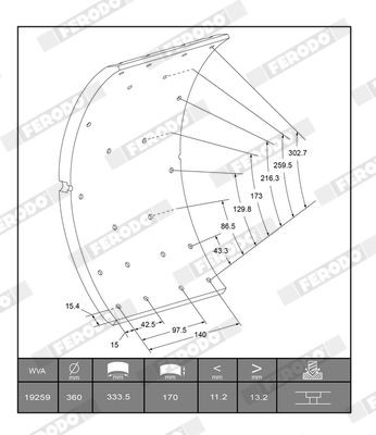 FERODO Brake Lining Kit, drum brake K19255.0-F3537 K19255.0-F3537 FERODO handbrake shoes for NISSAN JUKE