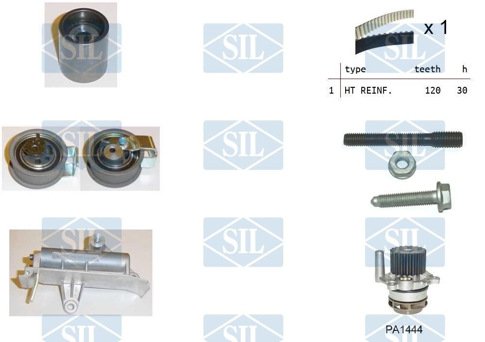 Saleri SIL Wasserpumpe + Zahnriemensatz K1PA1444 Wasserpumpe + Zahnriemensatz Saleri SIL CADDY K1PA1444 günstig