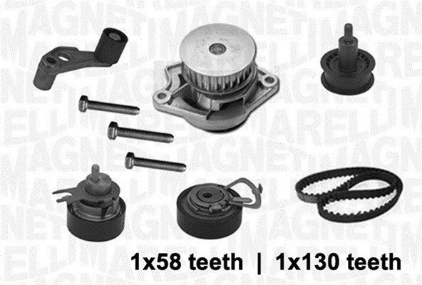 MAGNETI MARELLI Kit de distribution + pompe à eau 341403680001 341403680001 Pompe à eau + kit de courroie de distribution MAGNETI MARELLI SKODA FELICIA