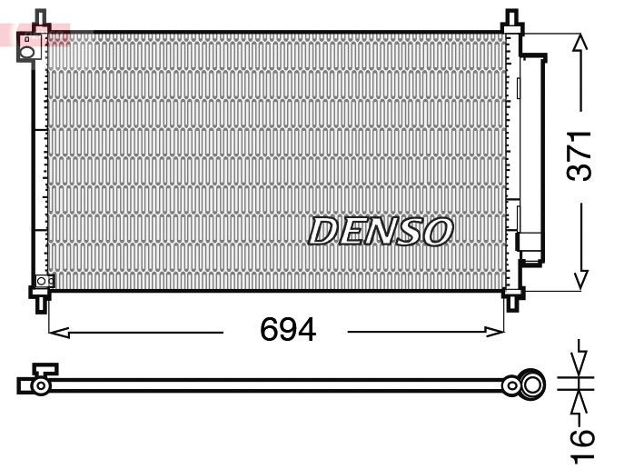 DENSO Condensor voor airco DCN40012 Honda PILOT Airco-koeler DENSO DCN40012
