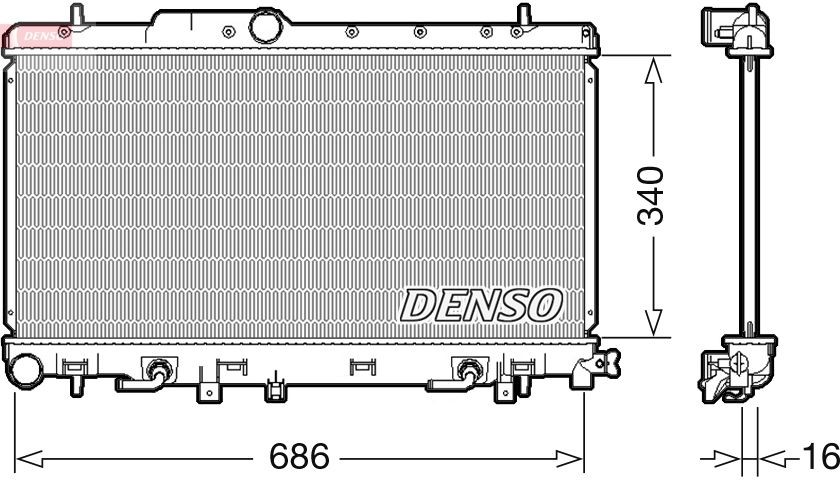 DENSO Radiator, motorkjøling DRM36018 Radiator DENSO FORESTER DRM36018 billige
