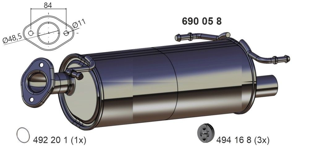 Izplūdes gāzu trokšņa slāpētājs (pēdējais) ERNST 690058 ERNST 690058 Izplūdes gāzu trokšņa slāpētājs SUZUKI SWIFT 2025