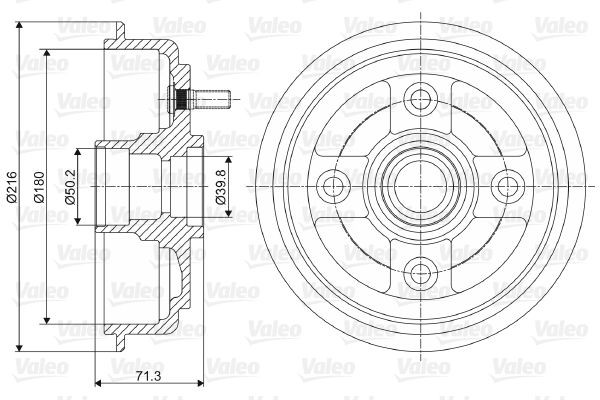 VALEO Tambour de frein 237052 237052 Tambour de frein Volkswagen UP VALEO