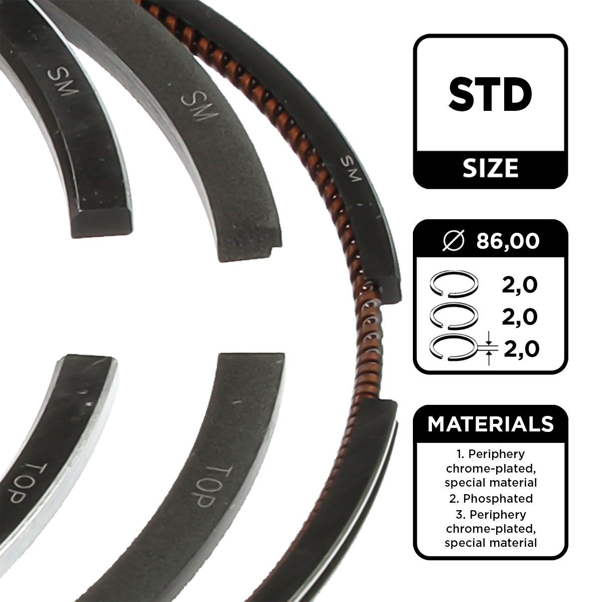 ET ENGINETEAM Sada piestnych krúżkov R1006900 Piestne krúžky ET ENGINETEAM Suzuki LIANA R1006900