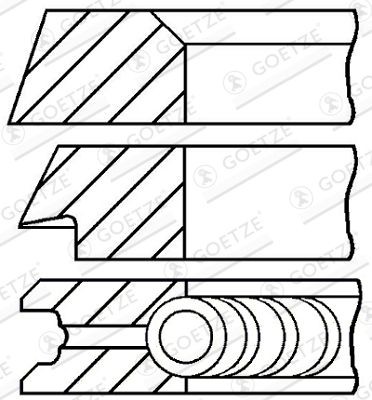 GOETZE ENGINE Piston Ring Kit 08-320000-10 GOETZE ENGINE 08-320000-10 Porsche 997 Convertible piston ring set replacement
