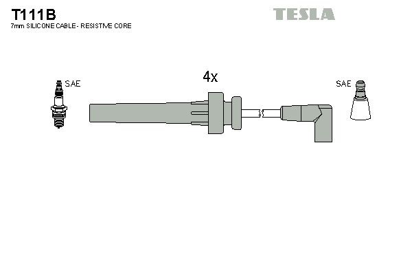 TESLA Bougiekabels T111B TESLA T111B Bougie, kabelset Jeep Cherokee KK prijs