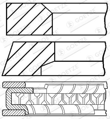 GOETZE ENGINE Σετ δακτυλίων εμβόλου 08-433707-00 GOETZE ENGINE 08-433707-00 Ελατηρια εμβολου Civic XI Hatchback (FL) τιμες