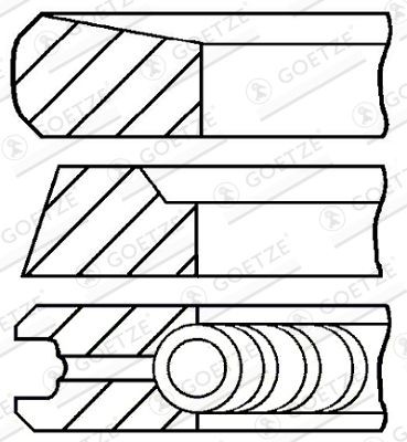 Σετ δακτυλίων εμβόλου GOETZE ENGINE 08-436107-00 GOETZE ENGINE 08-436107-00 Ελατηρια εμβολου NISSAN PATHFINDER 2011