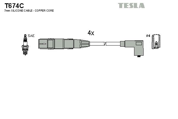 TESLA Tennplugg kabelsett T674C Pluggledninger TESLA Audi Q5 T674C