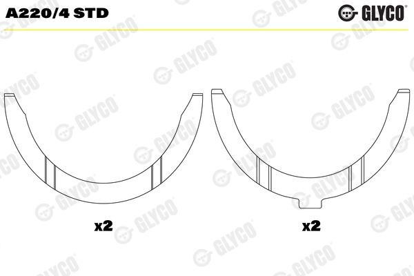 GLYCO Distansskiva, vevaxel A220/4 STD GLYCO A220/4 STD Brickor till vevaxel Nissan PATROL W260