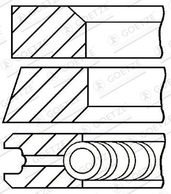 Kolvringsats GOETZE ENGINE 08-427500-00 GOETZE ENGINE 08-427500-00 Fascia pistone MERCEDES-BENZ B-klass 2008