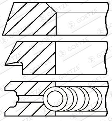 GOETZE ENGINE Jeu de segments de pistons 08-319800-10 GOETZE ENGINE 08-319800-10 Segment moteur Porsche 911 Coupe d'origine prix