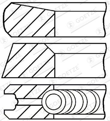 Männänrengassarja GOETZE ENGINE 08-440300-10 GOETZE ENGINE 08-440300-10 NISSAN PRIMERA 2009 Männänrenkaat