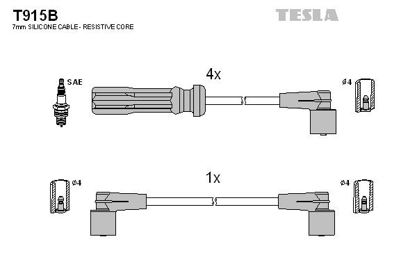 TESLA Sytytysjohtosarja T915B Volvo 940 Sedan sytytysjohto TESLA T915B