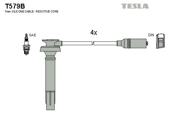 TESLA Σετ καλωδίων υψηλής τάσης T579B TESLA T579B Καλώδια μπουζί Subaru Legacy 3 φθηνά