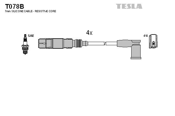 TESLA Tändkabelsats T078B T078B TESLA tändkabelsats AUDI TT