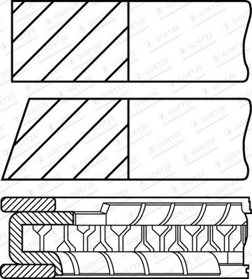 GOETZE ENGINE Kit fasce elastiche 08-116107-00 GOETZE ENGINE 08-116107-00 Kit fasce elastiche