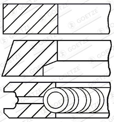 GOETZE ENGINE Jeu de segments de pistons 08-118006-00 GOETZE ENGINE 08-118006-00 Jeu de segments de pistons Alfa Romeo GT 937 prix