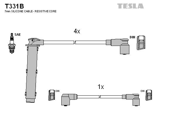 TESLA Tändkabelsats T331B T331B TESLA tändkabelsats LAND ROVER RANGE ROVER
