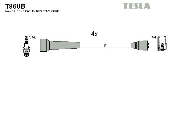 TESLA Tändkabelsats T960B T960B TESLA tändkablar Renault TWINGO