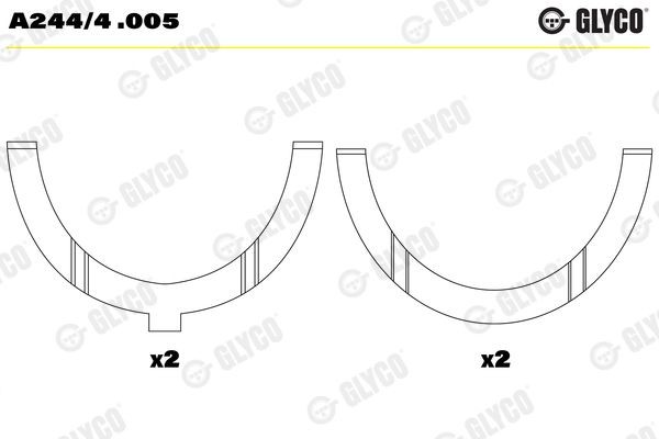 GLYCO Vymedzovacia podlożka pre kľukový hriadeľ A244/4 .005 GLYCO A244/4.005 Remenice klukoveho hriadela Fiat Scudo 220L Van cena