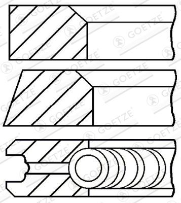 GOETZE ENGINE Jeu de segments de pistons 08-324500-00 GOETZE ENGINE 08-324500-00 d'origine Segment de piston Carrera GT (980) coût