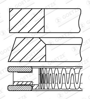 GOETZE ENGINE Piston Ring Kit 08-431400-00 GOETZE ENGINE 08-431400-00 Porsche 997 Convertible compression rings replacement
