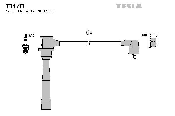 Σετ καλωδίων υψηλής τάσης TESLA T117B TESLA T117B Καλώδια μπουζί Hyundai SONATA 2008