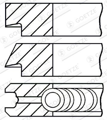 GOETZE ENGINE Jeu de segments de pistons 08-438306-00 GOETZE ENGINE 08-438306-00 Segment de piston JEEP Renegade BU à un prix avantageux